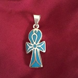 Silver Turquoise Unkh Made In Egypt